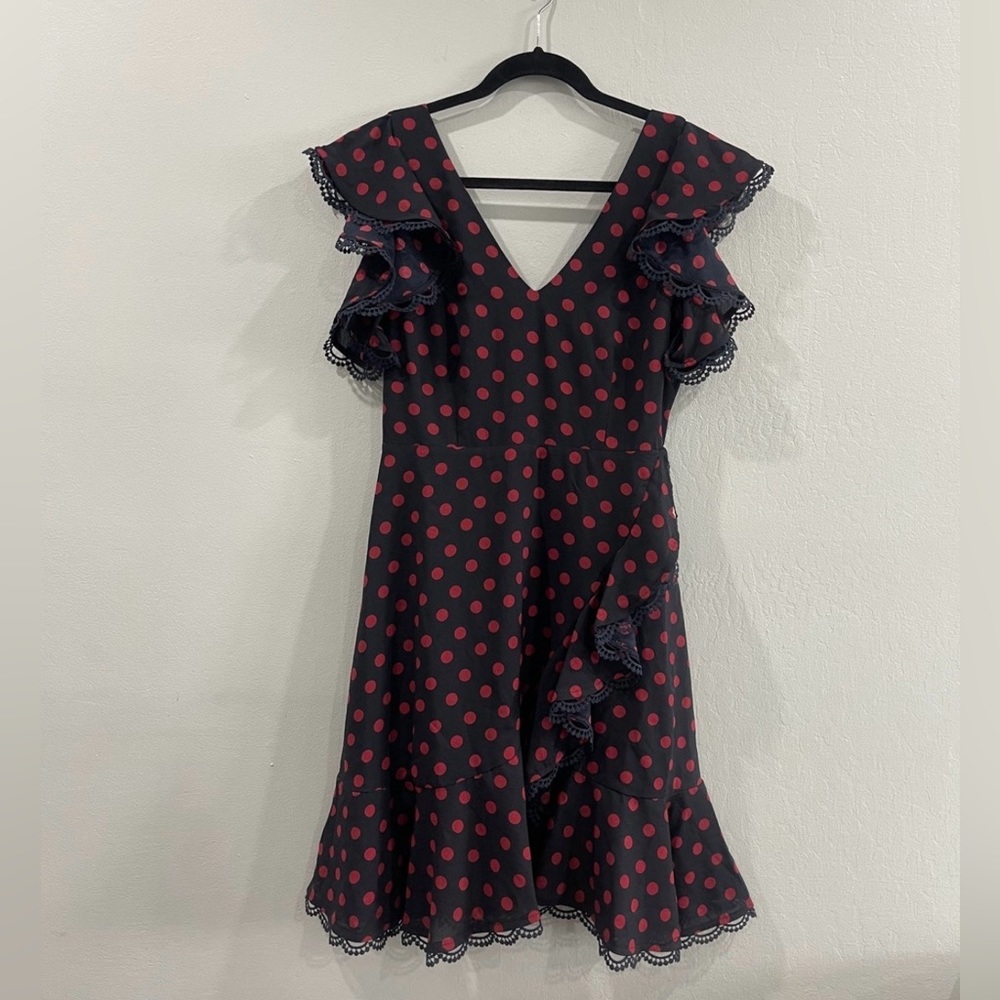 NWT BB Dakota Polka Dot Ruffled Dress Sz 4